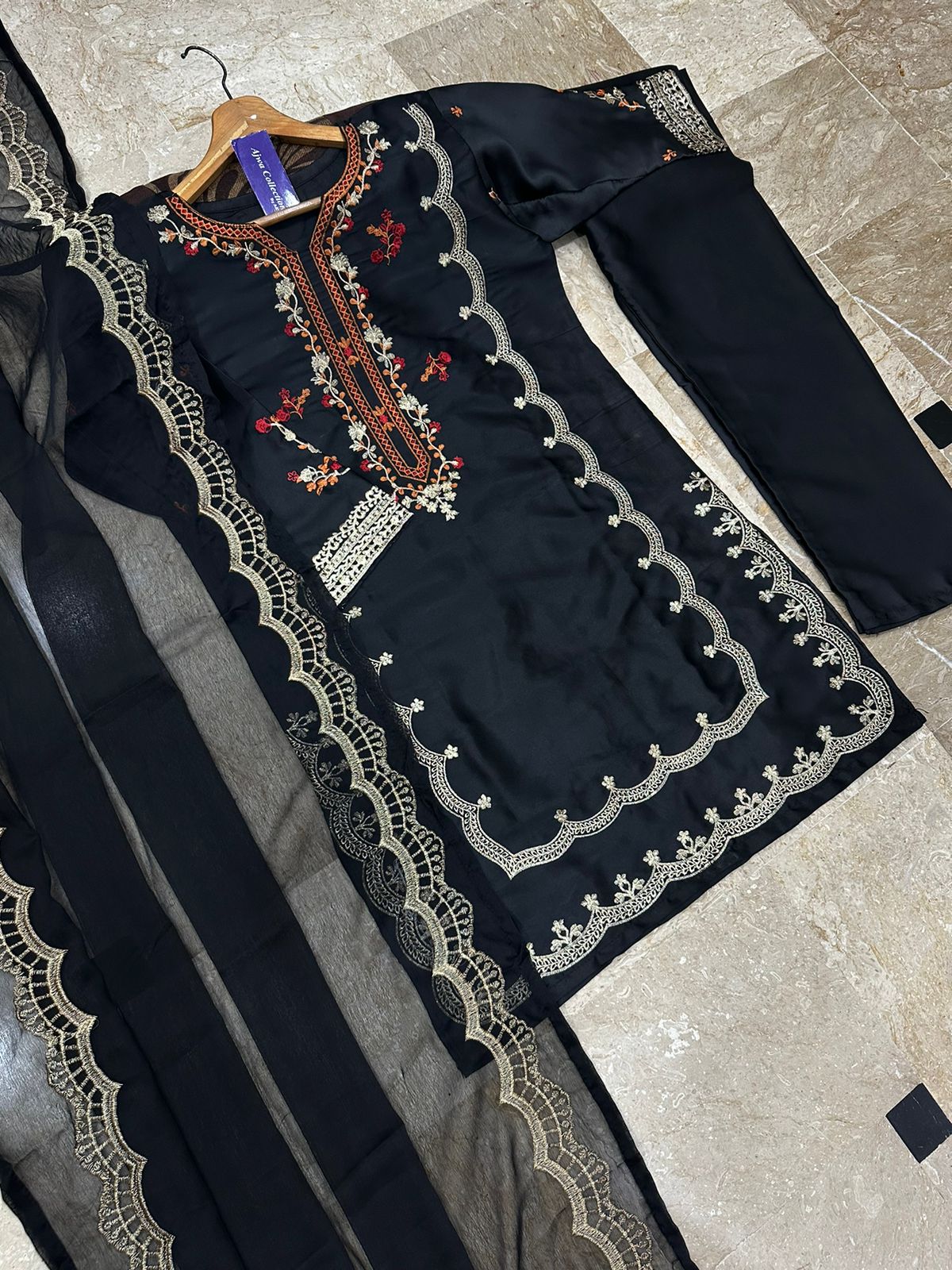 Elegant 3-Piece Embroidered Outfit