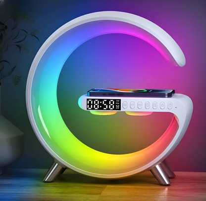 G63 Multi-Functional LED Clock Display Speaker – Wireless Charging Bluetooth Speaker with Night Lamp & Alarm Clock