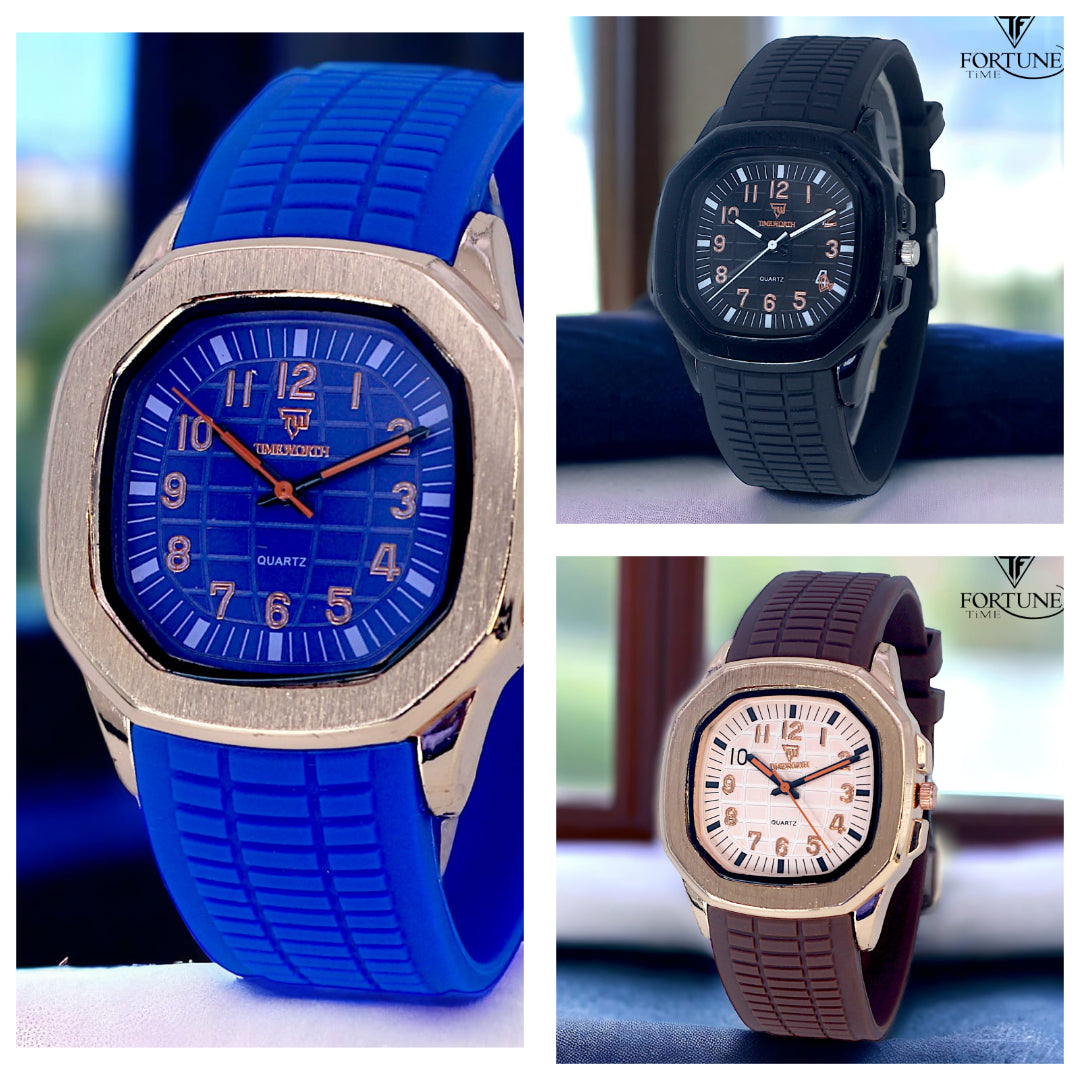 Time Worth Silicon Gents Watch | Analog Quartz Wrist Watch for Boys & Men